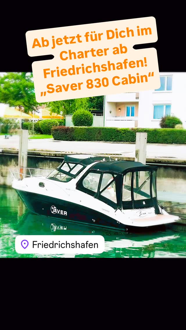 Meerblick deluxe auf dem Bodensee! ✨ Gönn dir eine Auszeit auf der Saver 830 Cabin in Friedrichshafen – ideal für Tagestrips und längere Touren. Dein persönliches Chartererlebnis wartet!#meersburg #bodensee #charteryacht #charteryacht #friedrichshafen #bodenseeliebe #boating