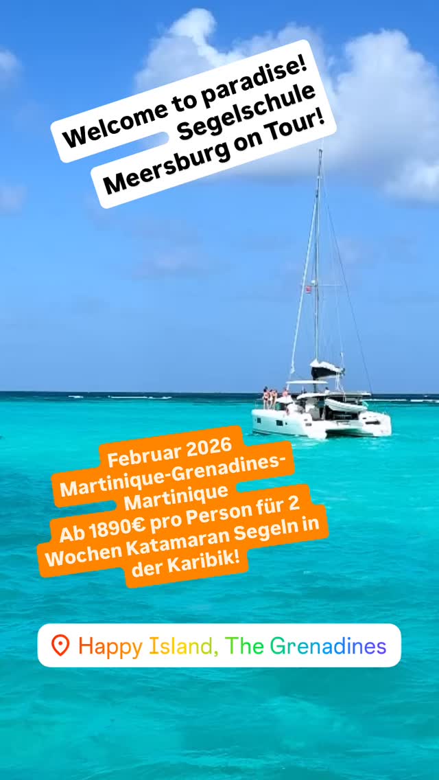 🌴⚓ Karibikträume werden wahr!
Im Februar 2026 heißt es wieder „Leinen los“ – gemeinsam mit der Segelschule Meersburg starten wir von Martinique in Richtung Grenadinen. An Bord unseres komfortablen Katamarans erwarten dich türkisfarbenes Wasser, palmengesäumte Buchten und unvergessliche Segelabenteuer. ✨⛵️
#SegelreiseKaribik #SegelschuleMeersburg #KatamaranCharter #Grenadinen #Martinique #KaribikSegeln #Segelabenteuer #Segelurlaub #Yachtcharter #Segelnlernen #KatamaranLife #Segelträume #Segeln2026 #GoProLerneVonProfis #SailingGrenadines #CaribbeanSailing