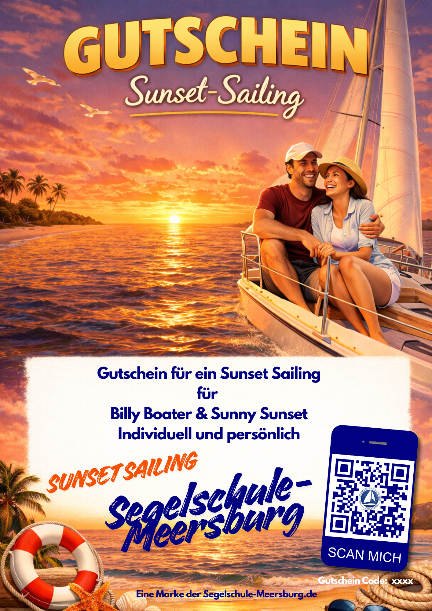 Gutschein für ein Sunset Sailing